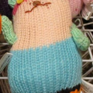 Rita the Rainbow Striped - Mint Green Features (Ear/Paw) Knitted Midi Kitten Cat Soft Toy