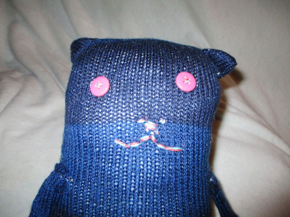Squashie the Dual Blue Glittery Giant Cat - Image 3