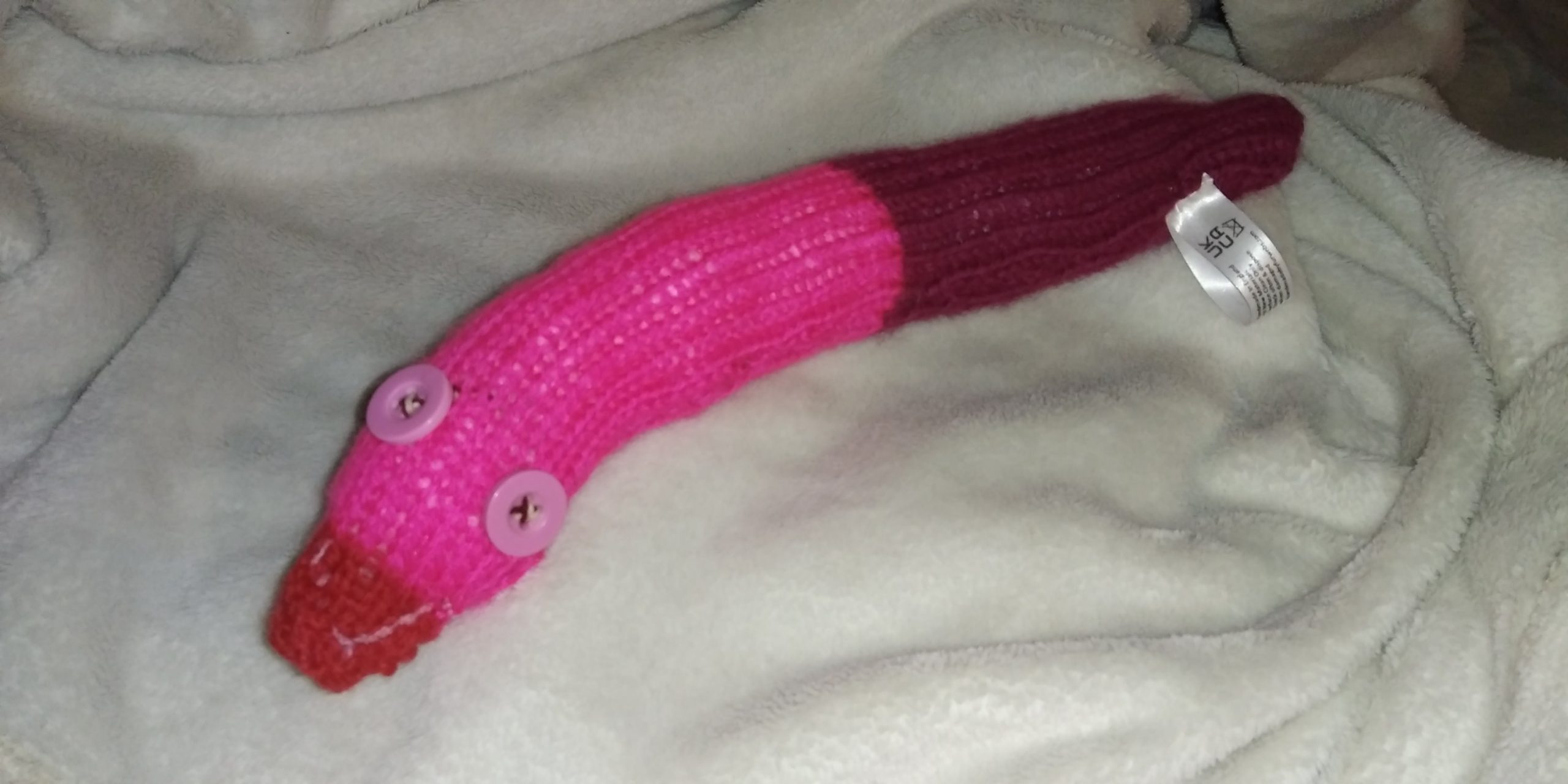 Augaulia the Red and Hot Pink Banded Slim Noodle Short Snake - Image 5
