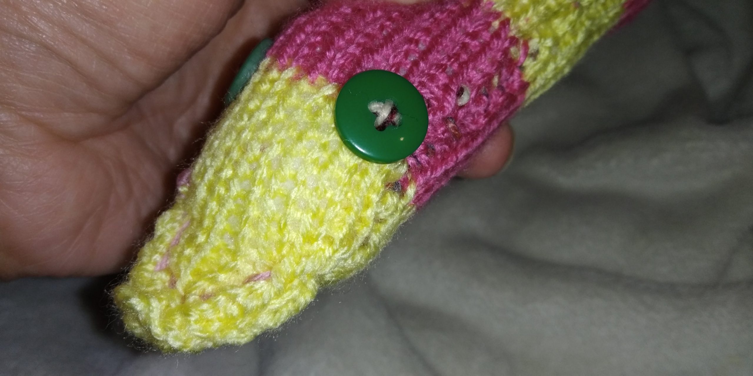 Rhubarb the Pink and Yellow Banded Slim Noodle Short Snake - Image 3