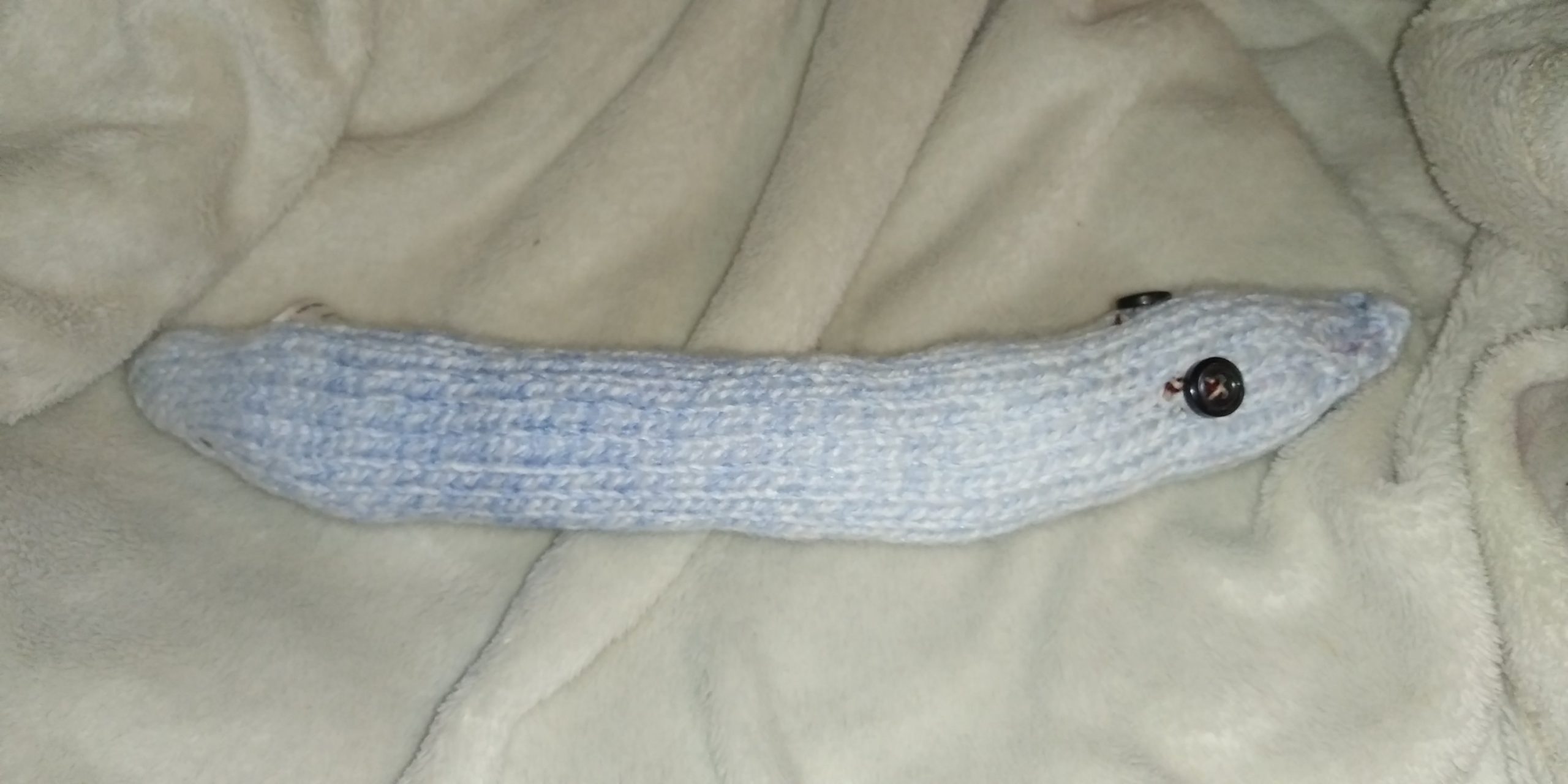 Denton the Blue and White Mottled Rainbow Slim Noodle Short Snake - Image 2