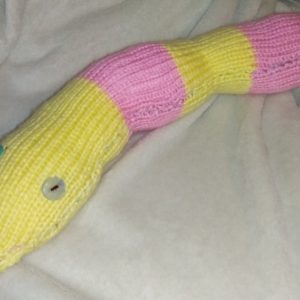 Hanna the Pink and Yellow Banded Chunky Short Snake
