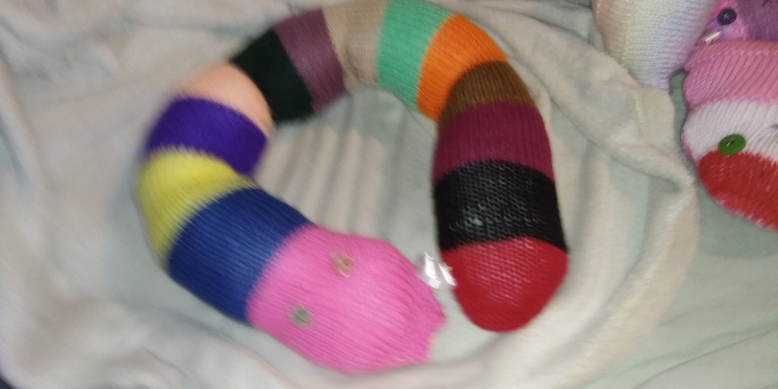Georgia the Pink Navy and Rainbow Banded Giant Snake