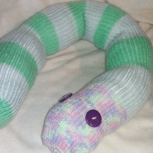 Dina the Mint with Pale Blue Grey and Rainbow Giant Snake