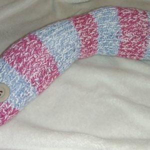 Victoria the White Blue and Warm Pink Mottled Banded Chunky Short Snake