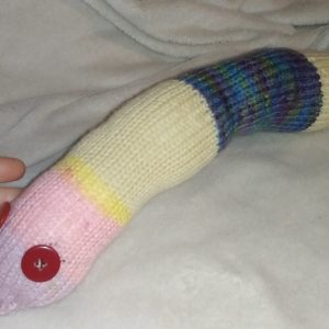 Andrea the Lilac Pink Yellow Cream and Gradient Banded Chunky Short Snake.
