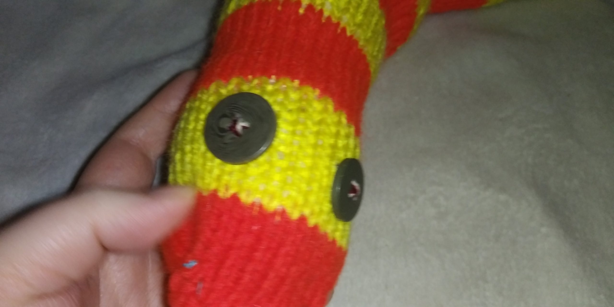 Haliba the Vibrant Red and Banana Yellow Banded Chunky Short Snake. - Image 4