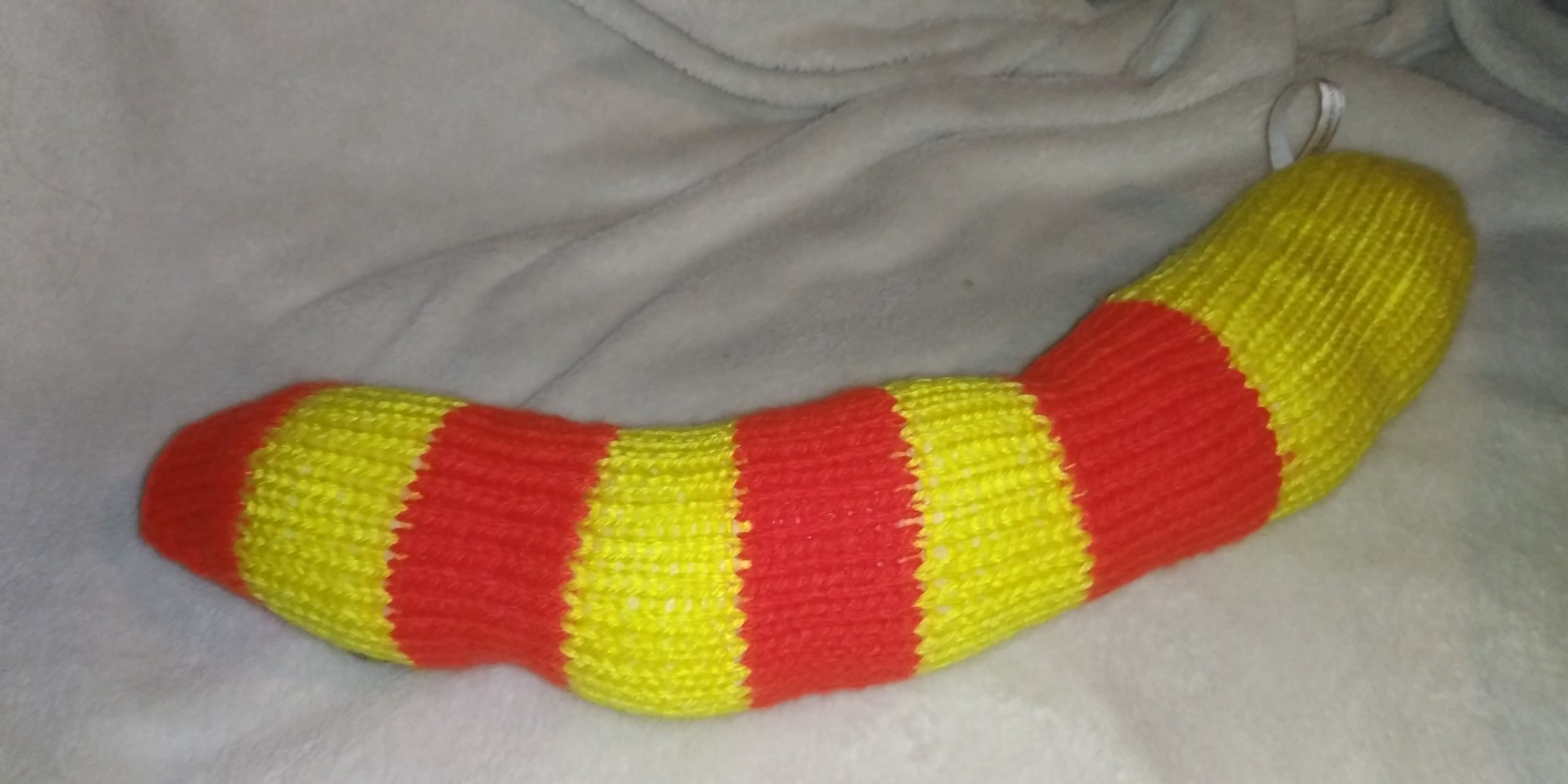 Haliba the Vibrant Red and Banana Yellow Banded Chunky Short Snake. - Image 3