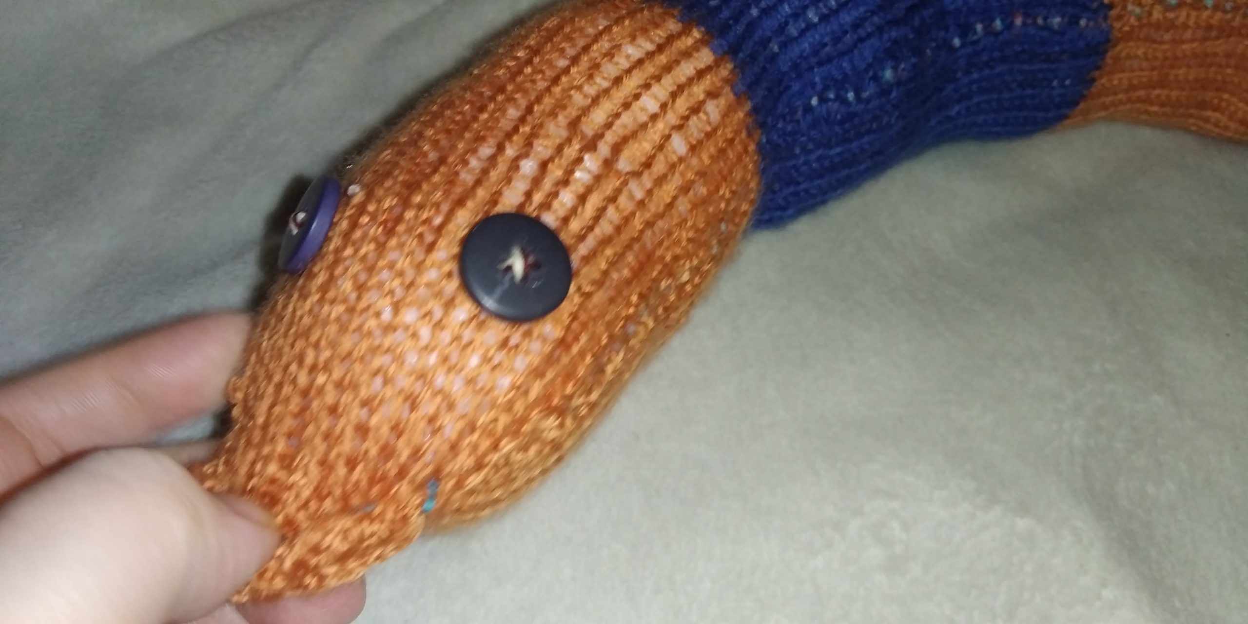Denzel the Tan and Dark Blue Banded Chunky Short Snake. - Image 2