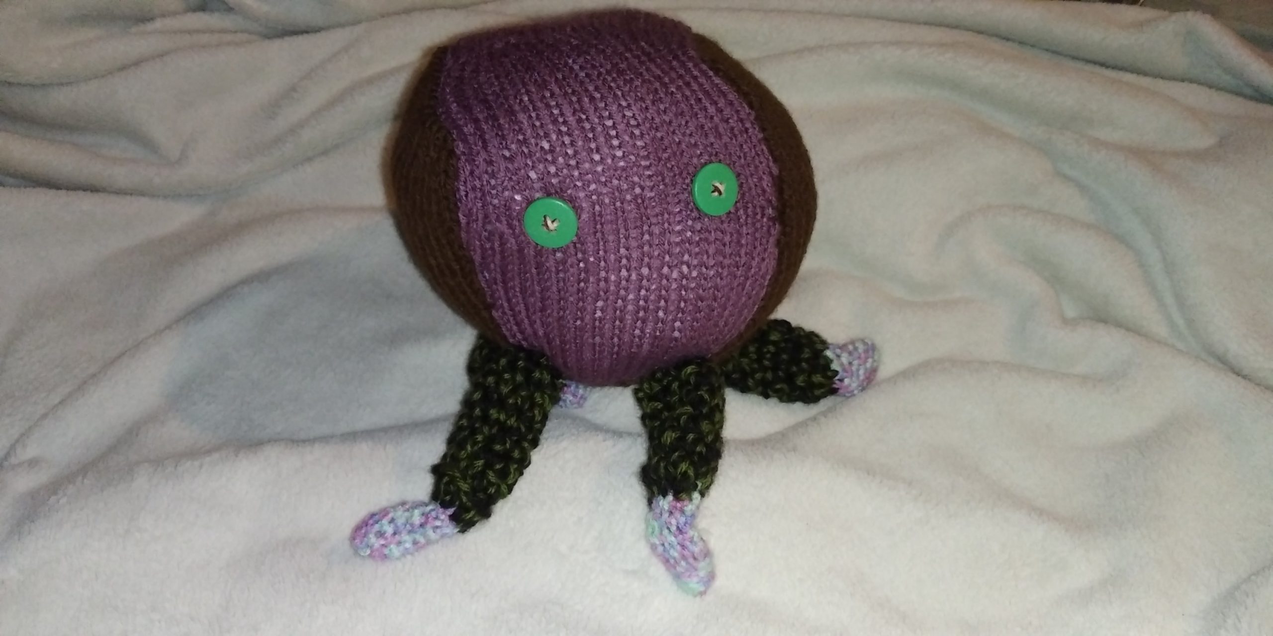 Tomichai the Purple and Brown with Black Green Rainbow Feelers Octopus