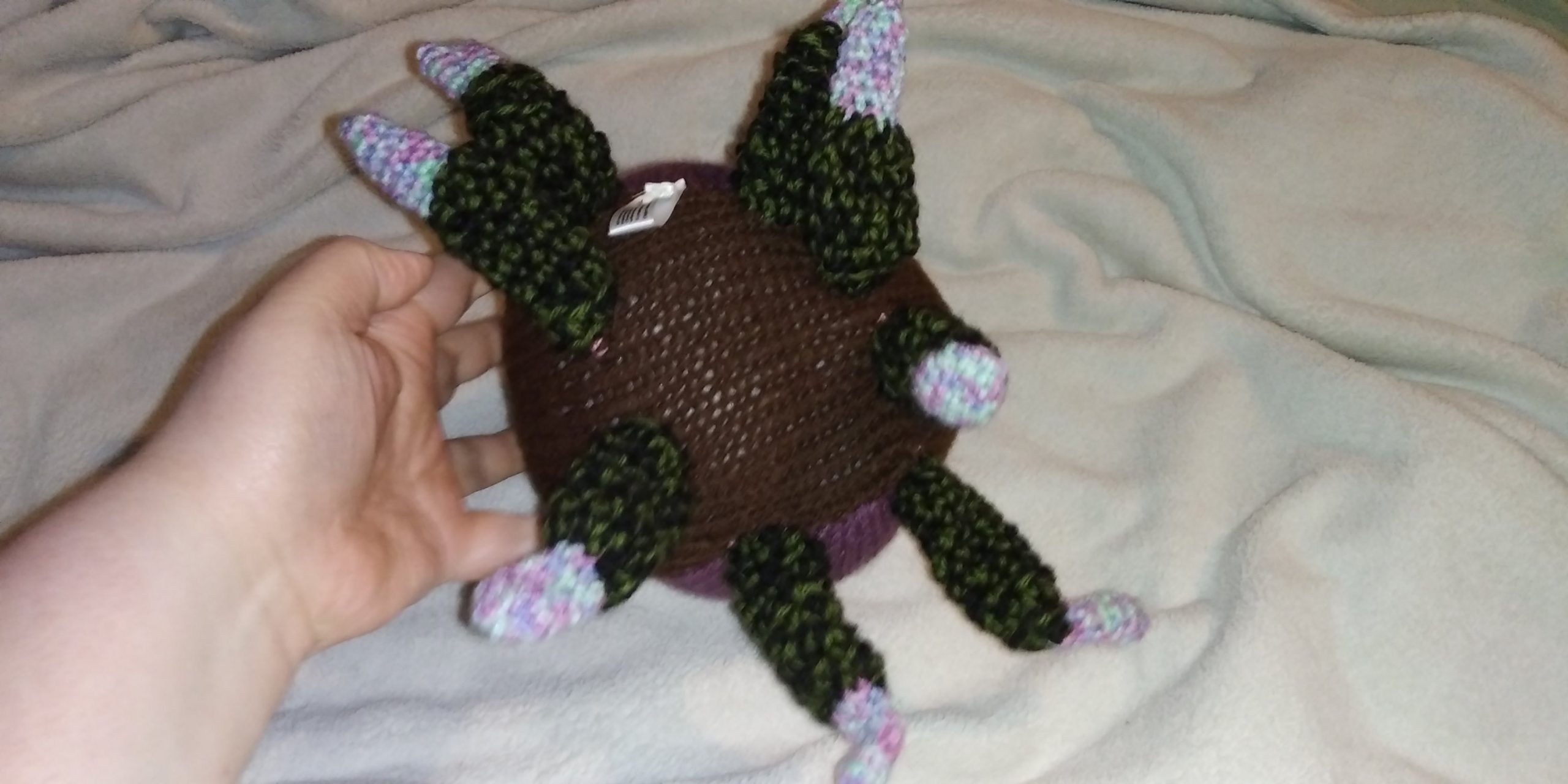 Tomichai the Purple and Brown with Black Green Rainbow Feelers Octopus - Image 2