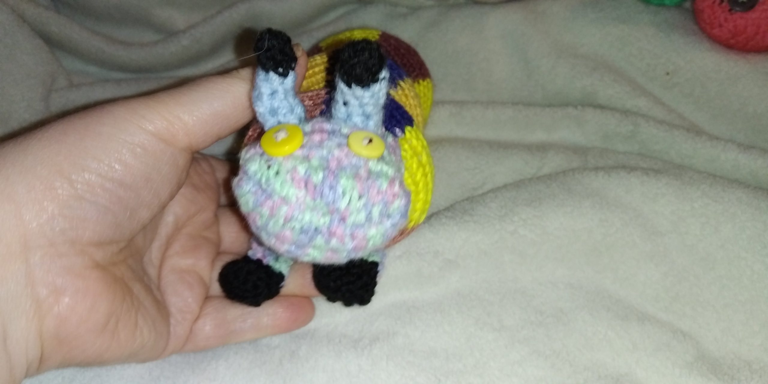 Dale the Rainbow Head Yellow Burgundy Mustard Navy Caterpillar - Image 2