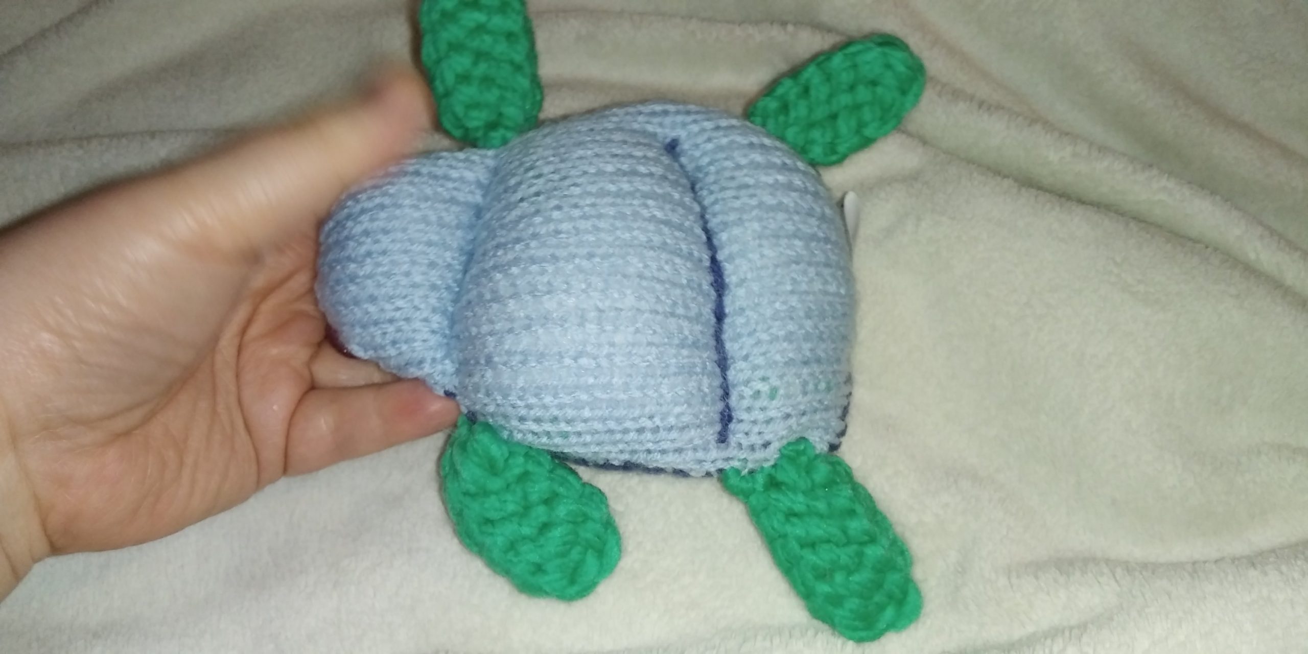 Dahna the Mid Blue with Green Flippers Flat Turtle - Image 3