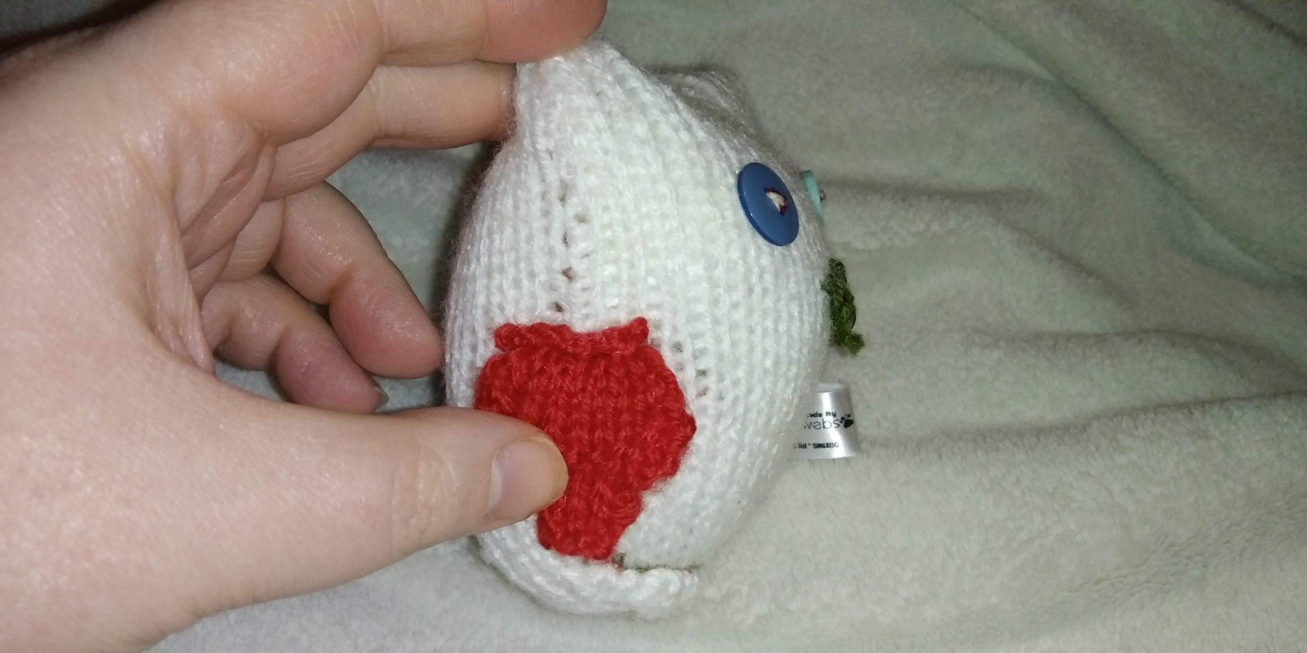 Beaky the White with Red Wings Mini Owl - Image 4