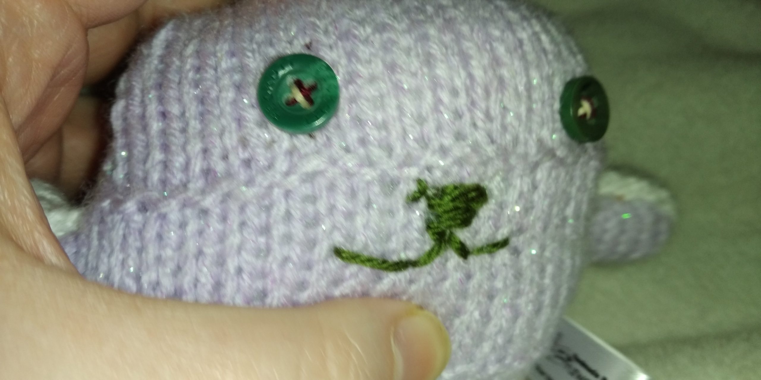 Gloria the Glittery Lilac Front and White Backed Mini Ted (Ld) - Image 4