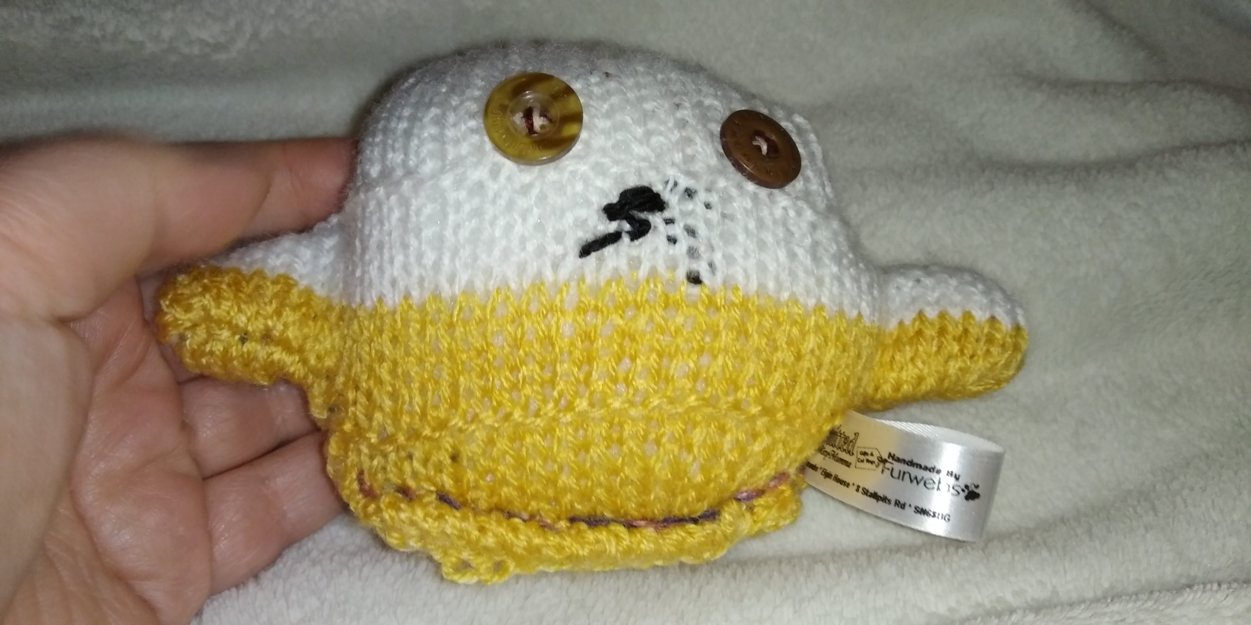 Freddie the White and Mustard Mini Ted (Ld)