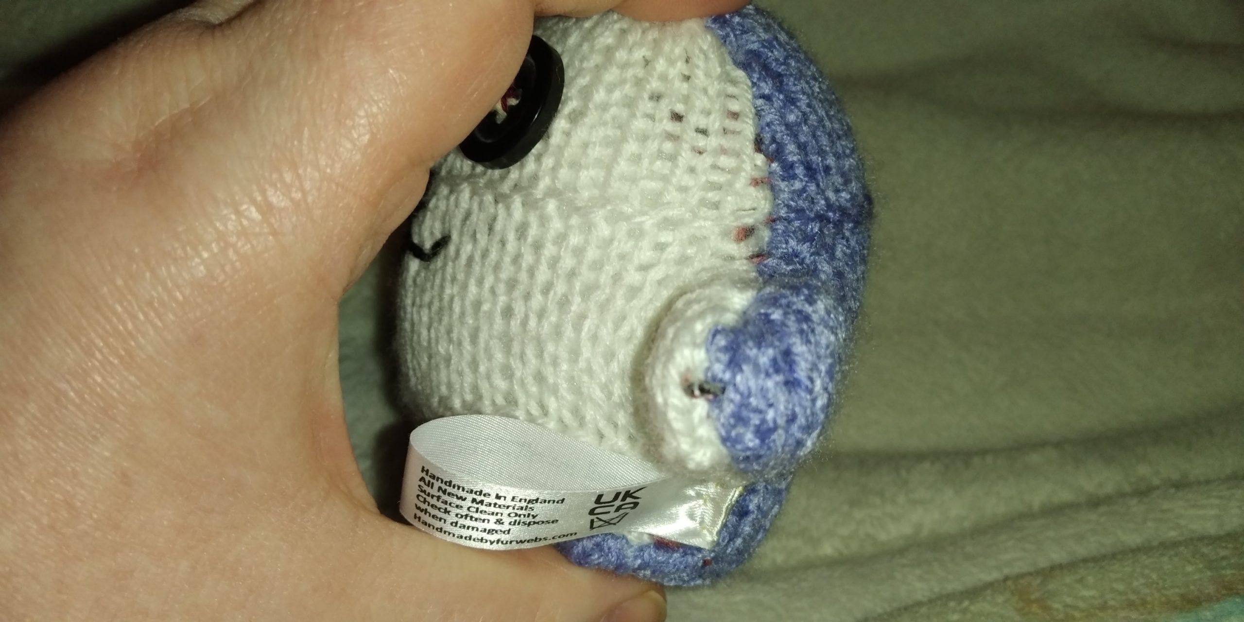 Paris the White and Periwinkle Blue Mini Ted - Image 2