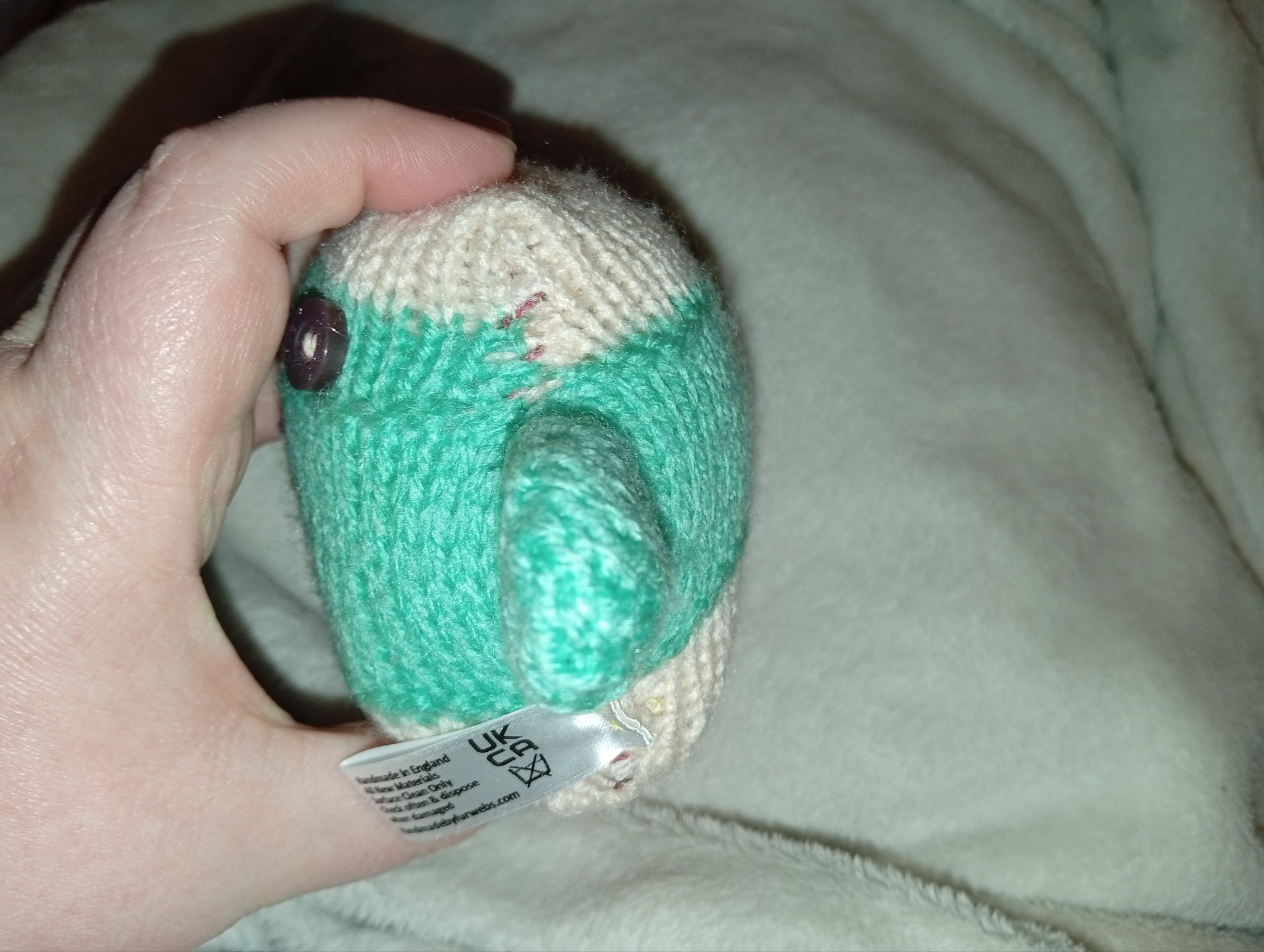 Stevie the Cream and Mint Midstripe Mini Ted - Image 2