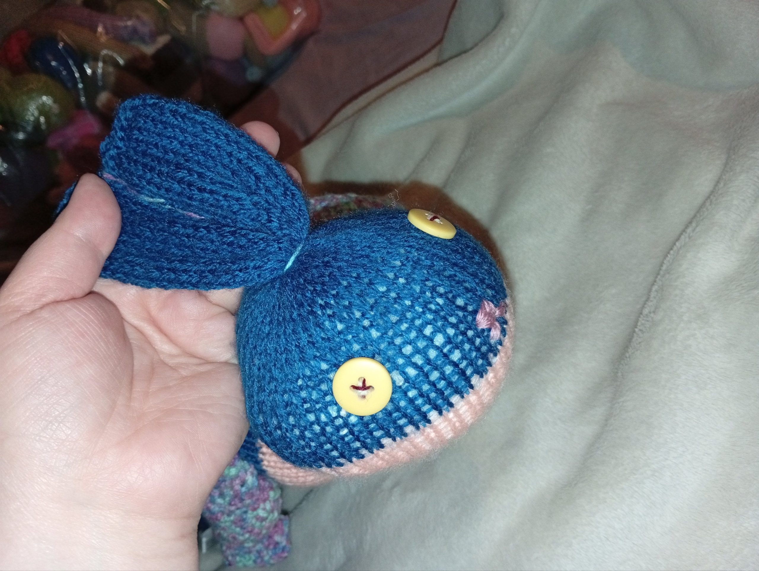 Despereaux the Navy Blue and Peach Banded Giant Flopsy DizzyBunny - Image 3