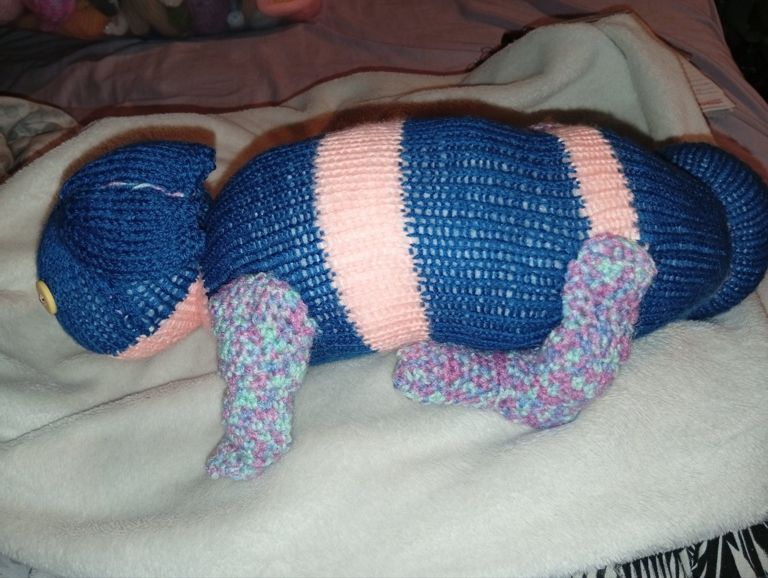 Despereaux the Navy Blue and Peach Banded Giant Flopsy DizzyBunny - Image 6