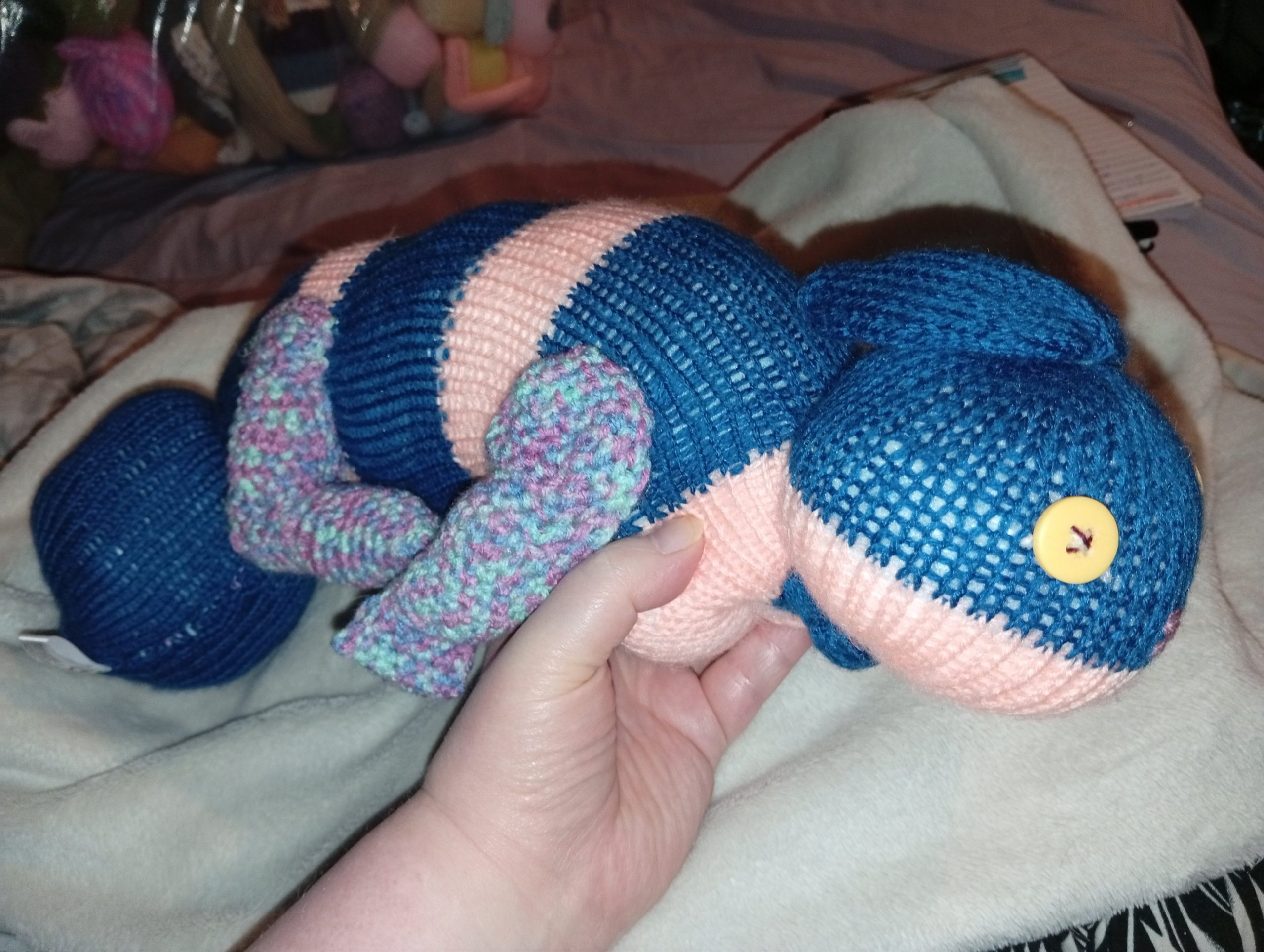 Despereaux the Navy Blue and Peach Banded Giant Flopsy DizzyBunny - Image 4