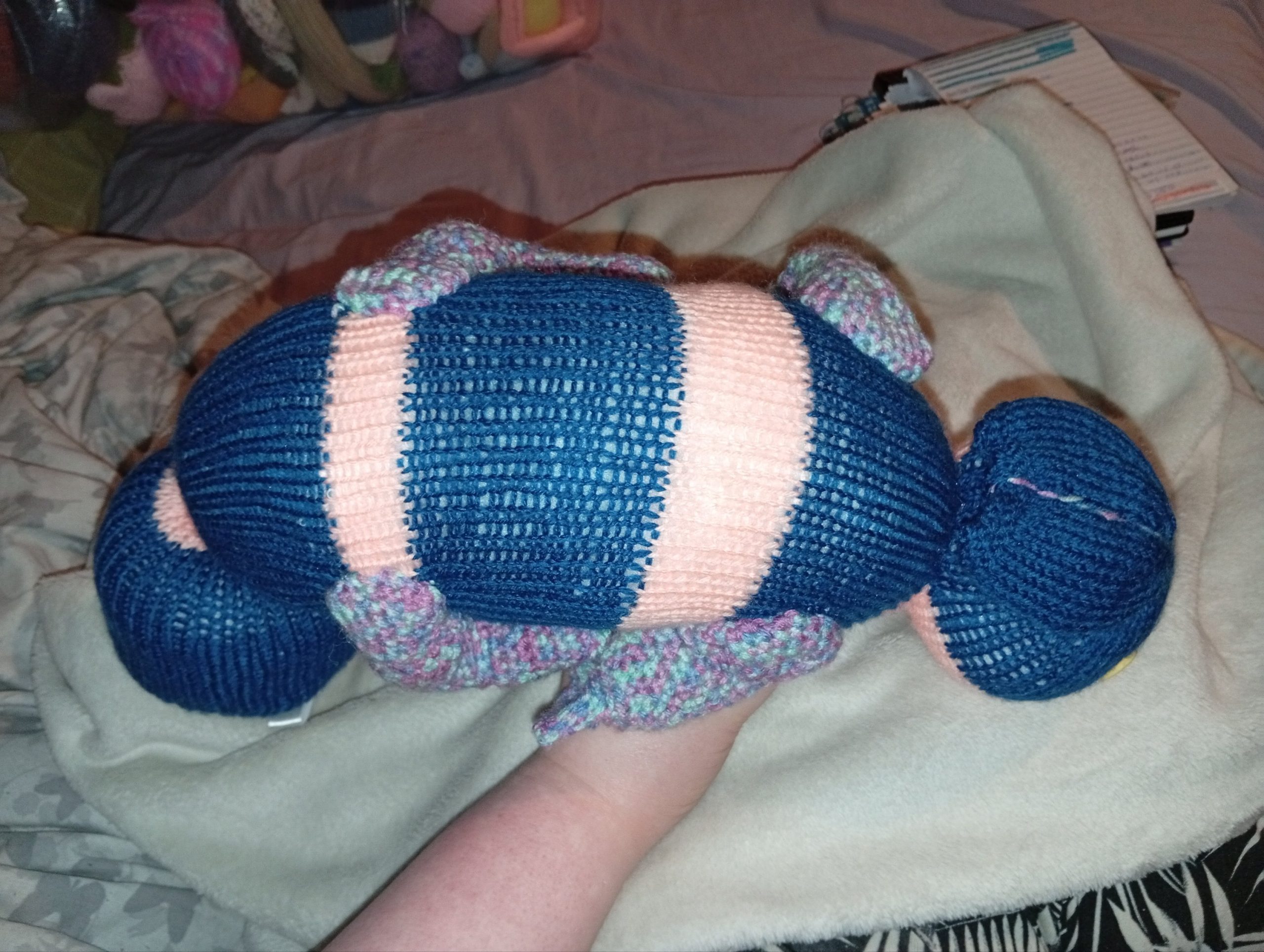 Despereaux the Navy Blue and Peach Banded Giant Flopsy DizzyBunny - Image 5