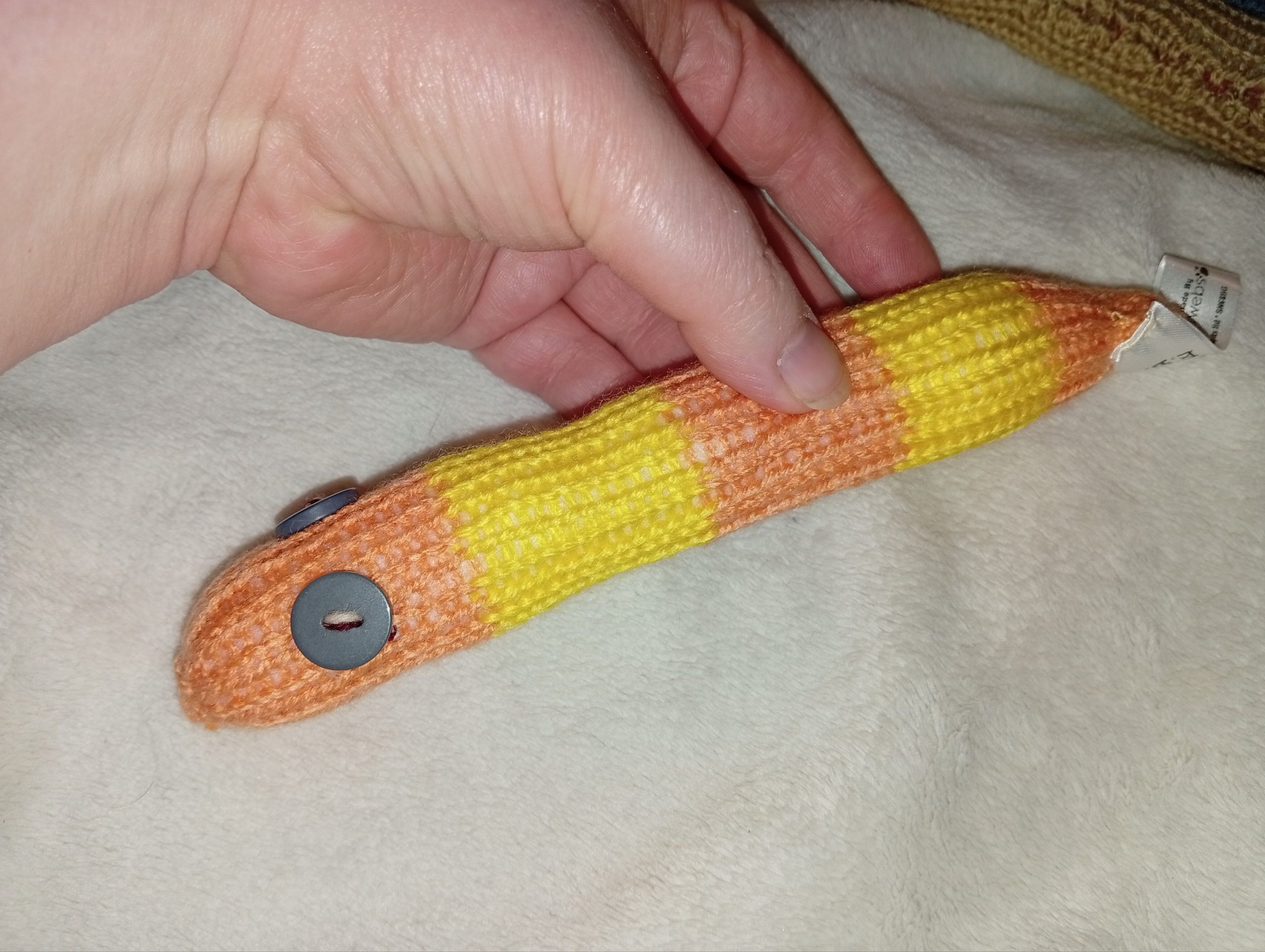 Terence the Orange and Yellow Banded Slim Noodle Short Snake
