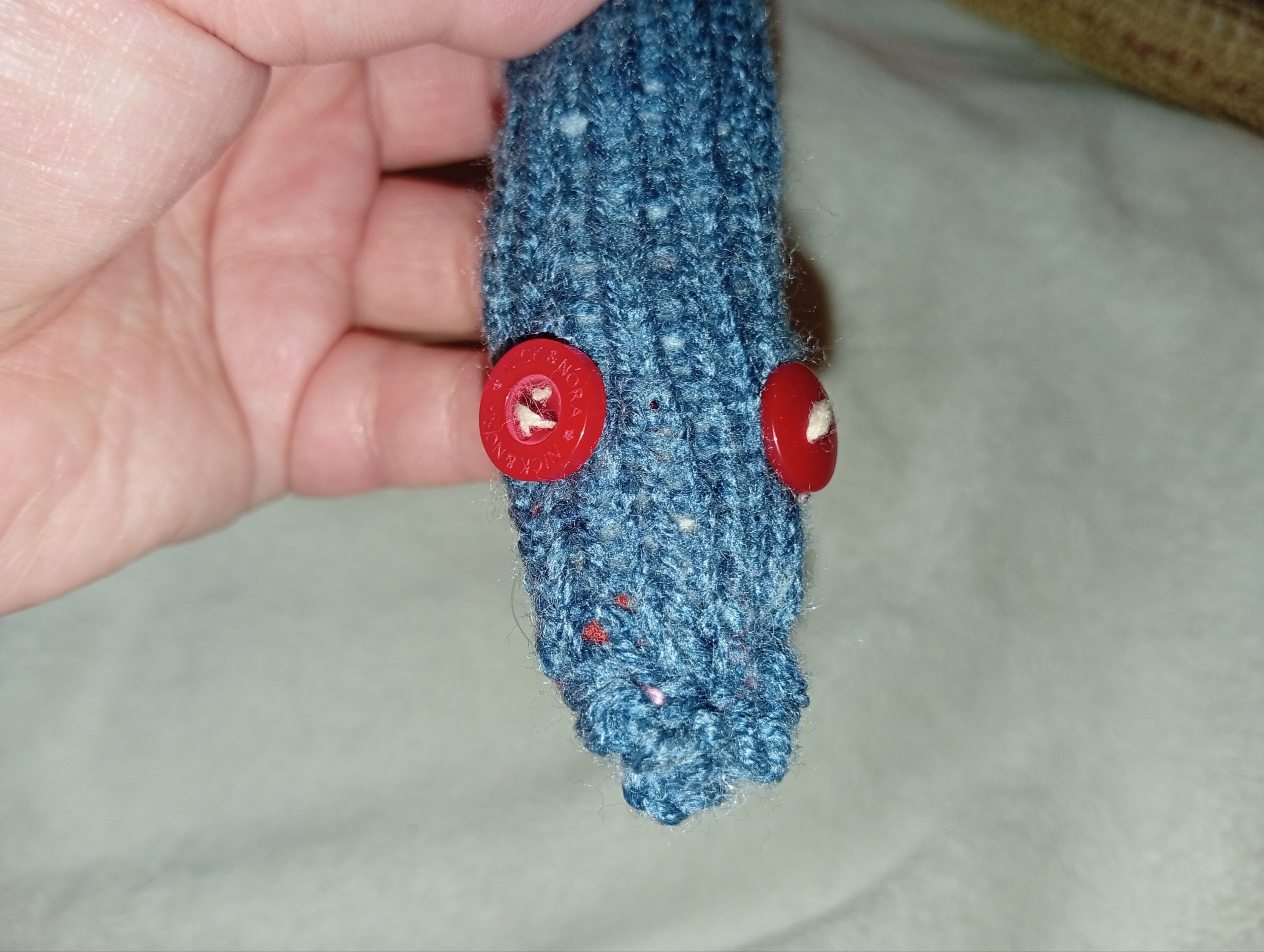 Allan the Dark Slate Blue and Dusky Pink Slim Noodle Short Snake - Image 2