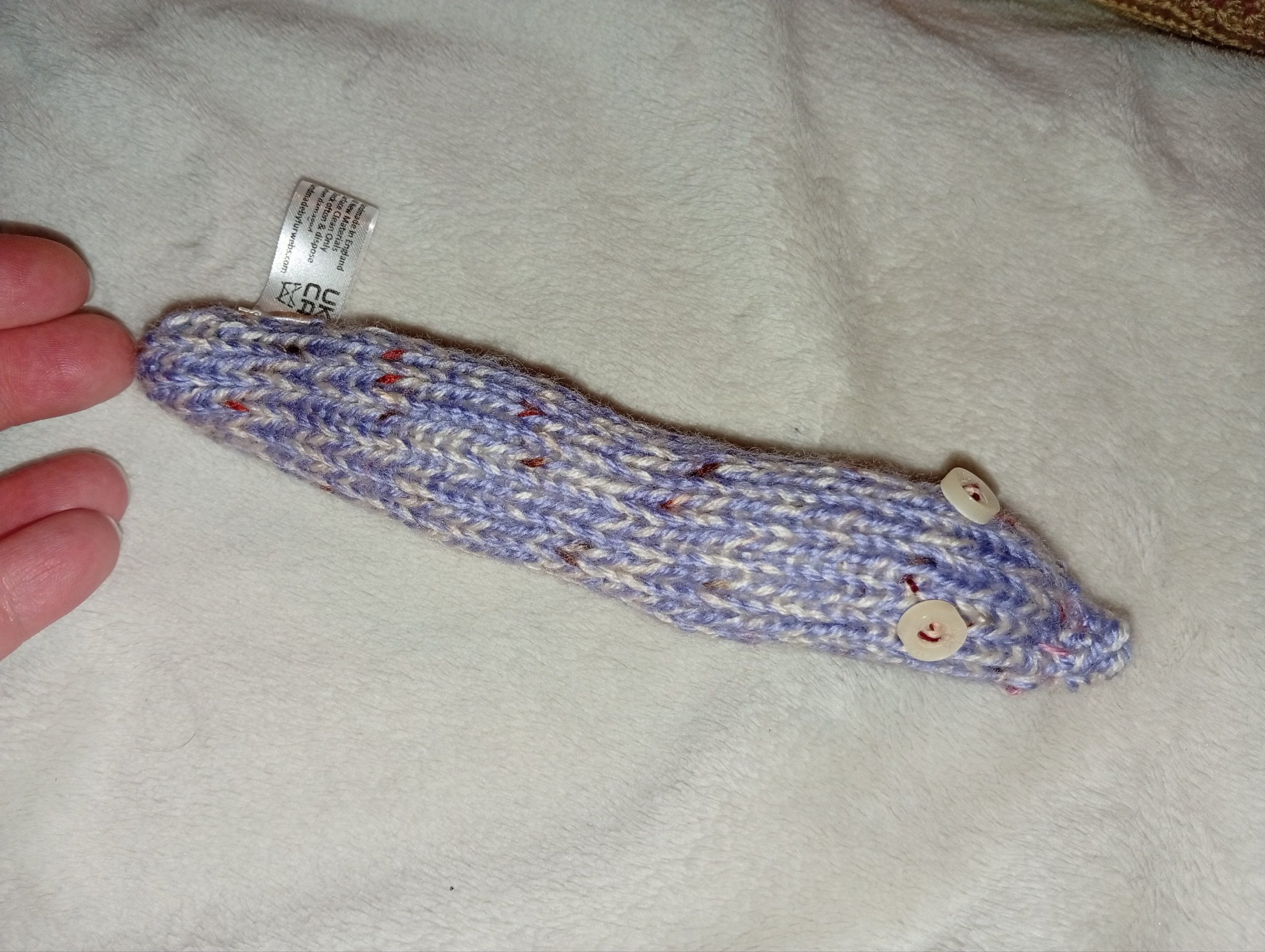 Hatty the Mottle Lavender and White Flecked Slim Noodle Short Snake - Image 2