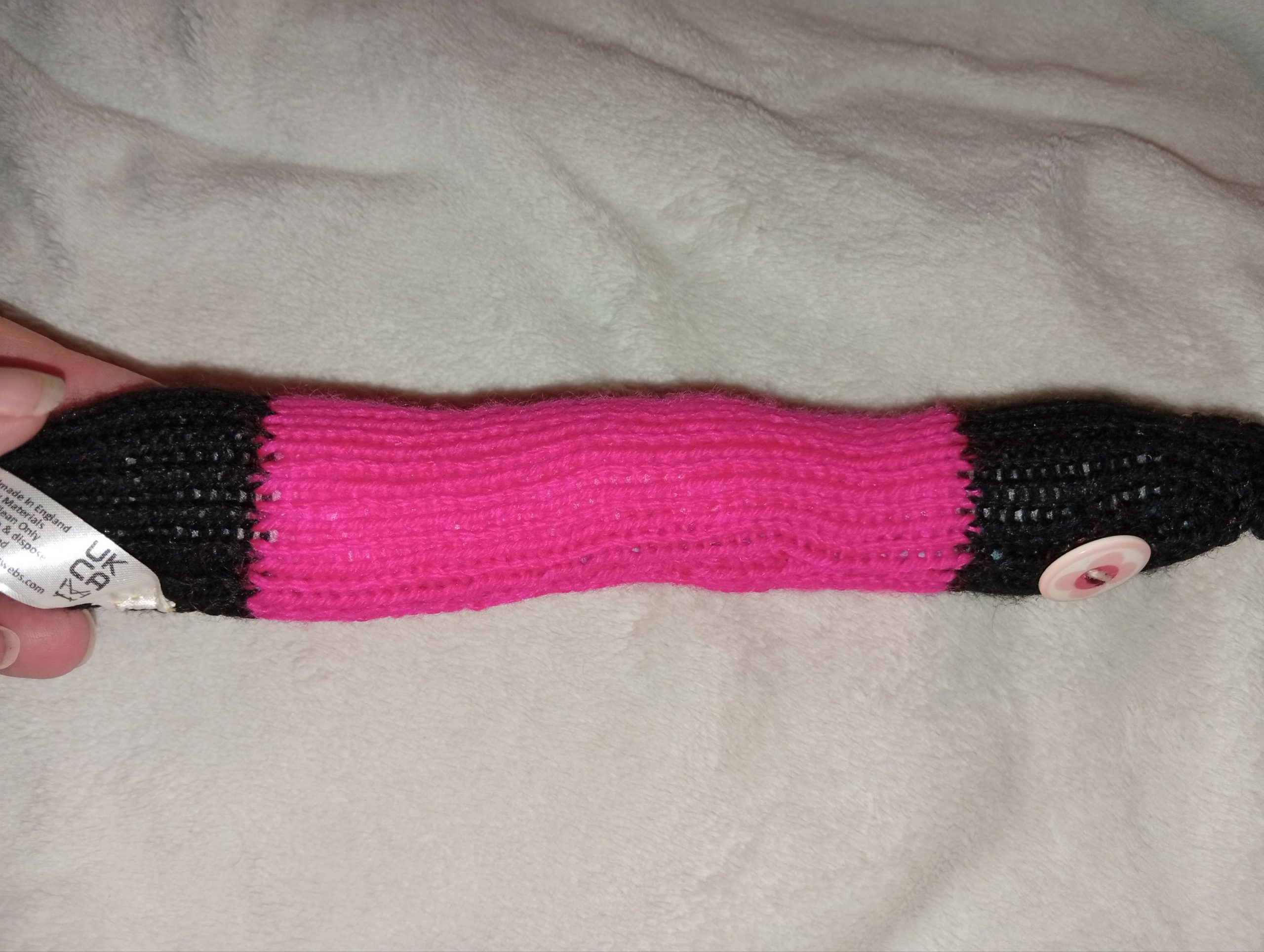 Archie the Black and Hot Pink Chunky Noodle Snake - Image 2