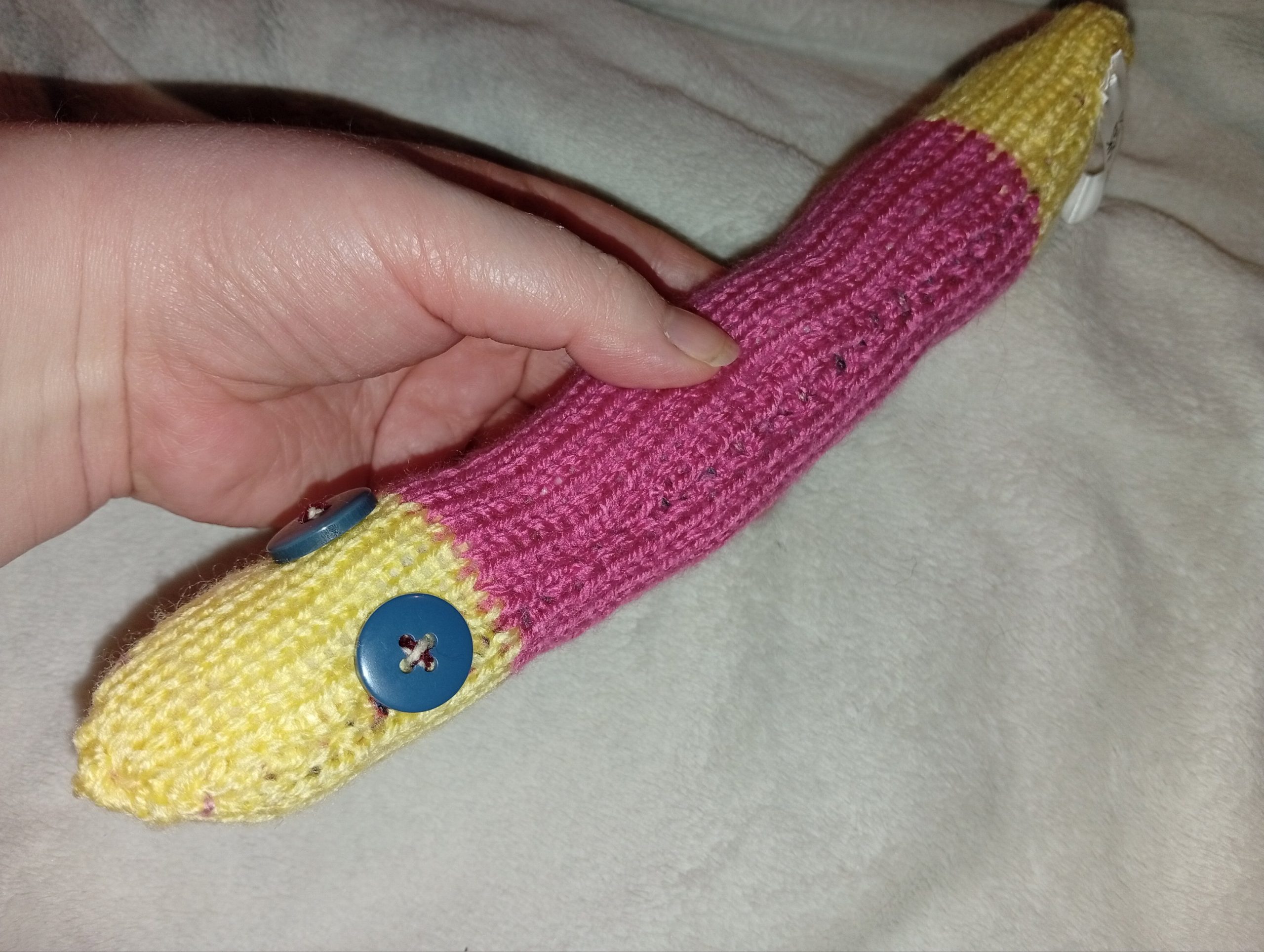 Alison the Yellow and Pink 3 Segment Chunky Noodle Snake