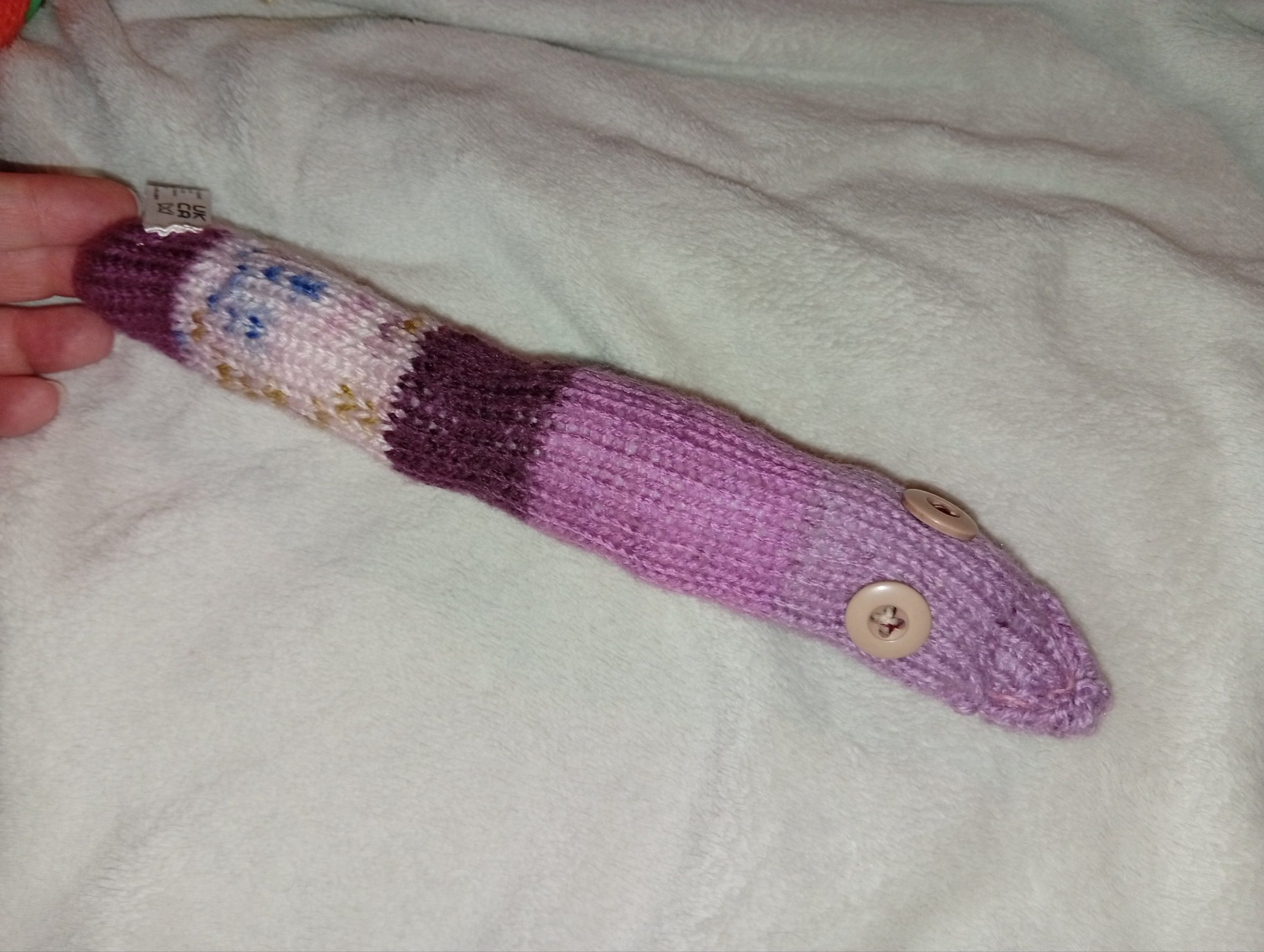 Victoria the Purple Floral Chunky Noodle Snake - Image 2