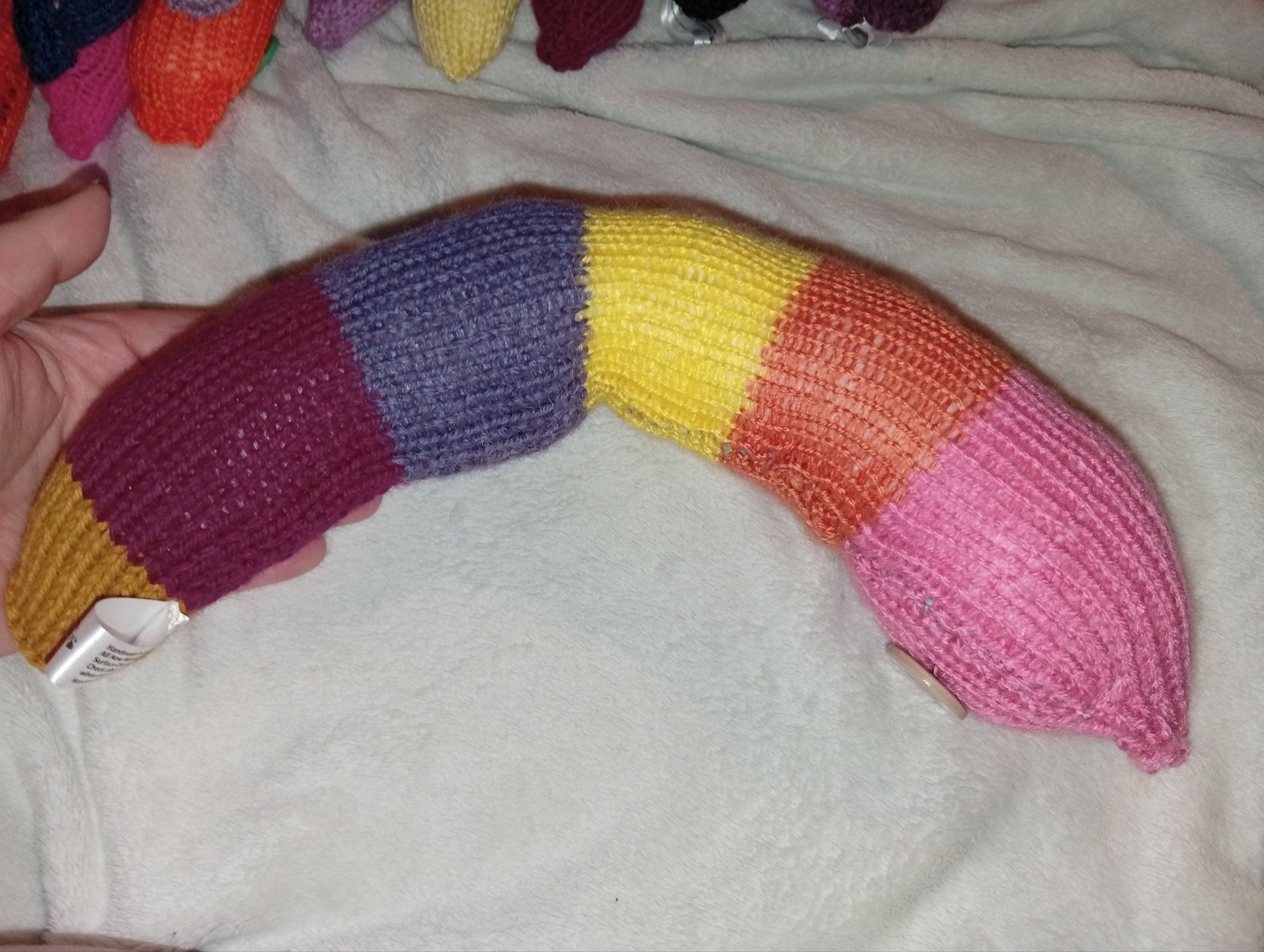 Ernest the Brown Mauve Grape Yellow Orange Pink Banded Chunky Short Snake - Image 3