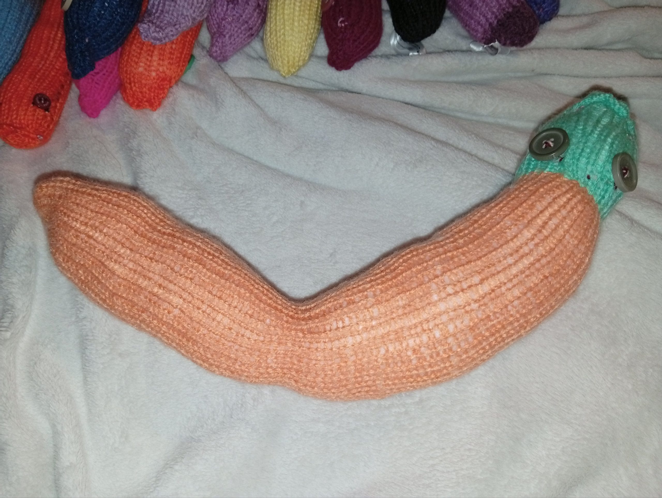 Dearly the Orange with Mint Head Chunky Short Snake - Image 3