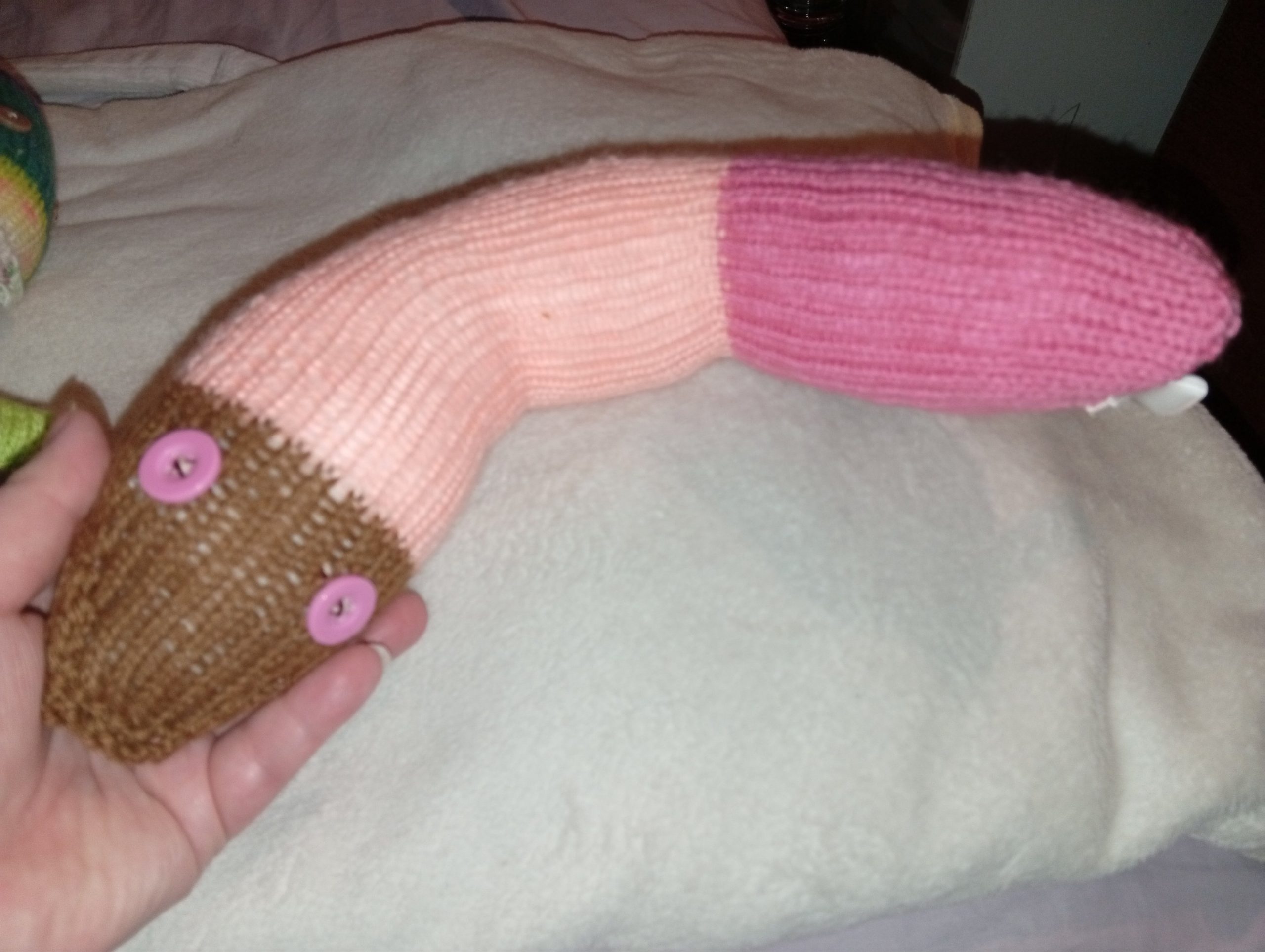 Orla the Brown Peach Pink Chunky Short Snake