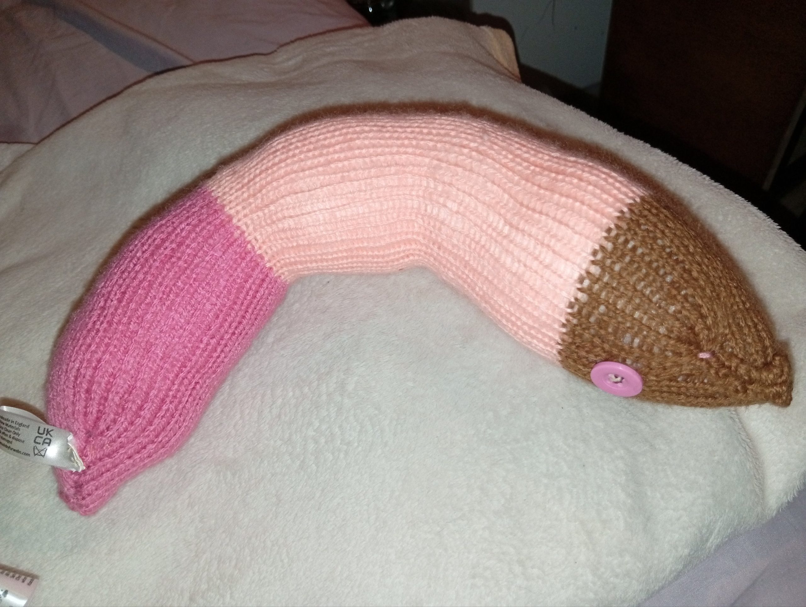 Orla the Brown Peach Pink Chunky Short Snake - Image 3