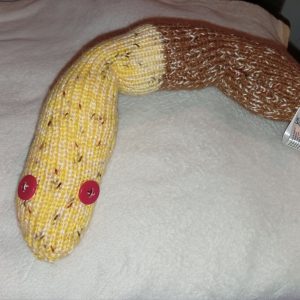 Kiera the Yellow Pizza Dough Halfway Brown Flecked Tail Tip Chunky Short Snake