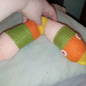 Alice-ann the Orange Yellow Green Peach Banded Chunky Short Snake