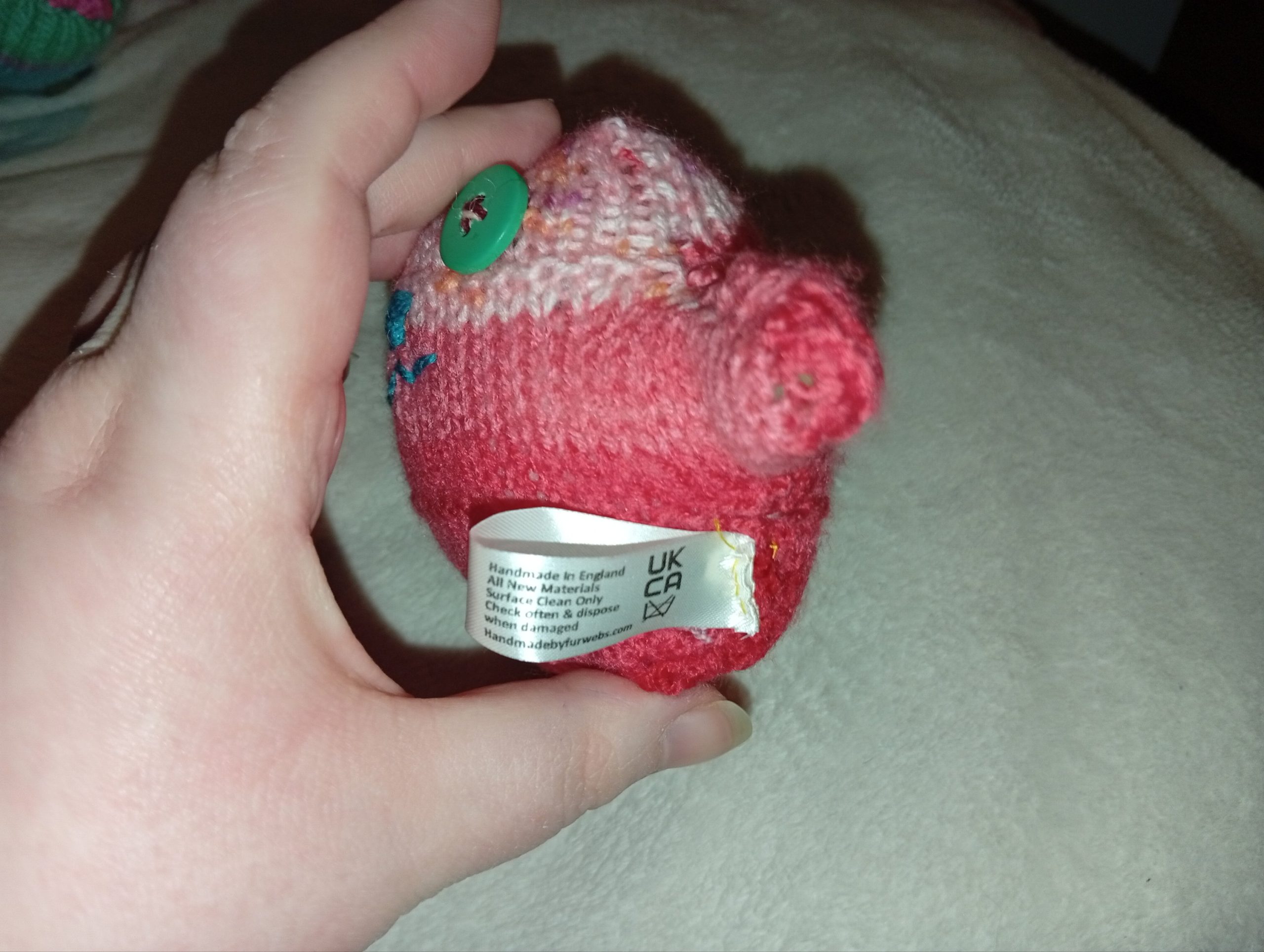Toadie the Red Floral Mini Ted - Image 4
