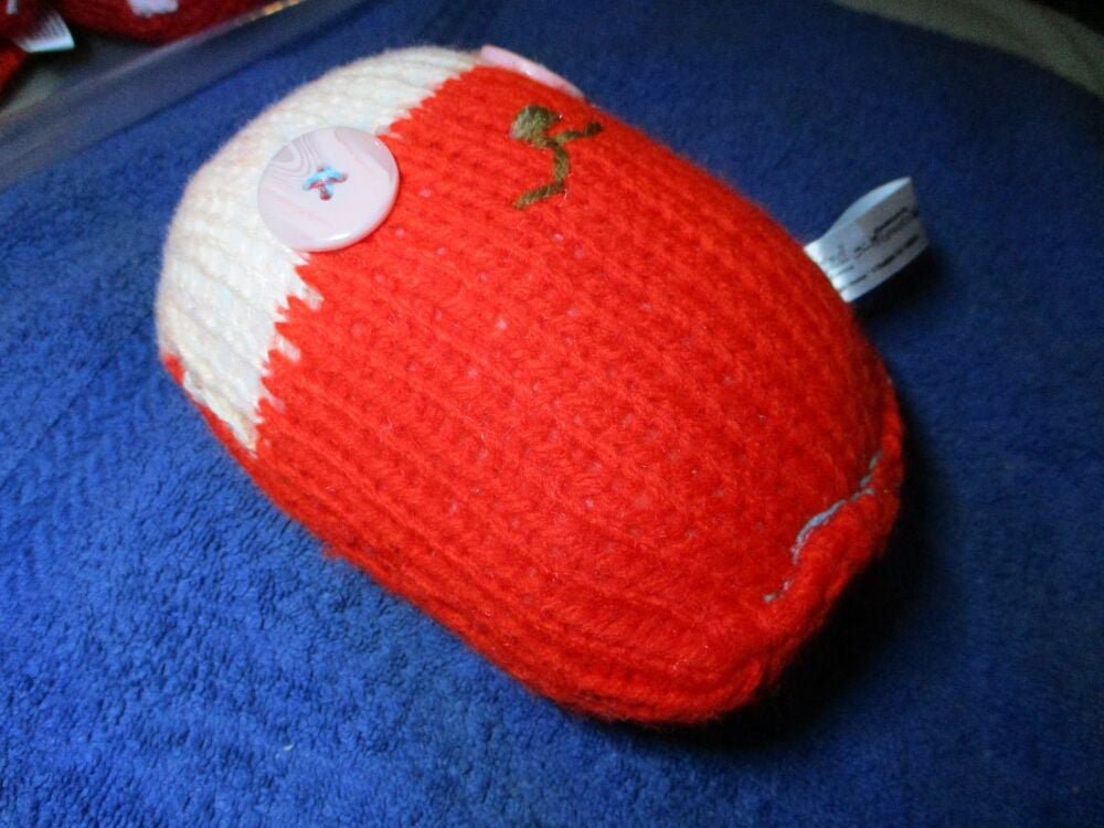 Claus the Red and Peach with Pink Eyes Mini Armless Santa Snuggy - Image 2