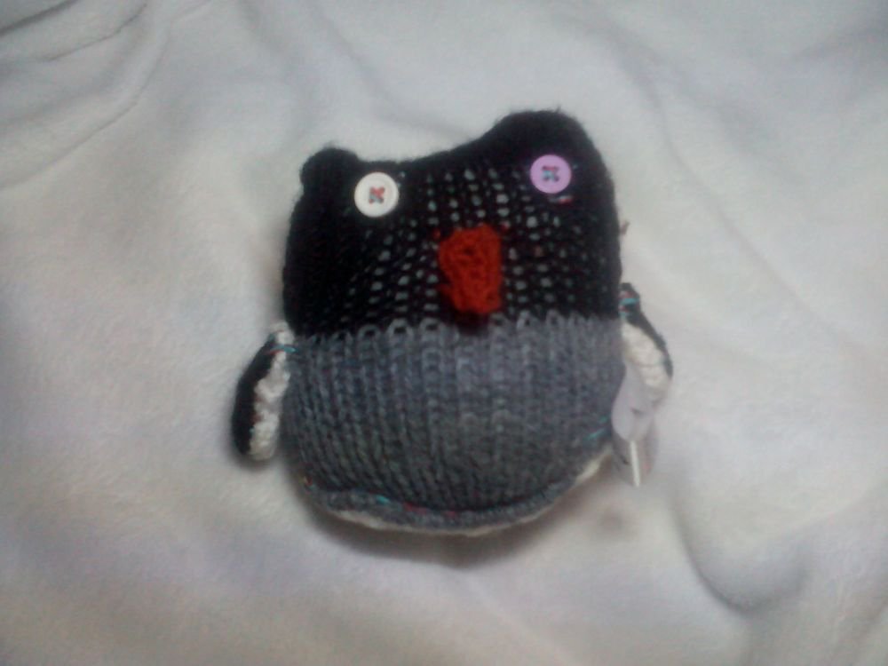 Jimmy the Baby Backwards Grey Black White Penguin - Burnt Brown Beak
